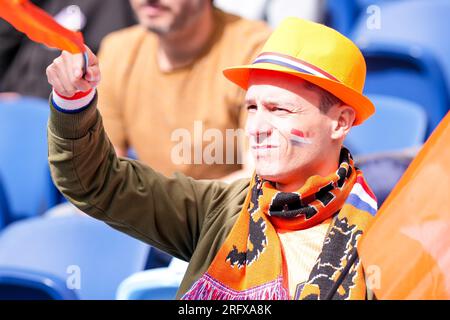 Sydney, Australien. 06. Aug. 2023. Sydney, Australien, August 6. 2023: Niederländischer Fan während des Fußballspiels der FIFA Womens World Cup 16 zwischen den Niederlanden und Südafrika im Sydney Football Stadium in Sydney, Australien. (Daniela Porcelli/SPP) Kredit: SPP Sport Press Photo. Alamy Live News Stockfoto