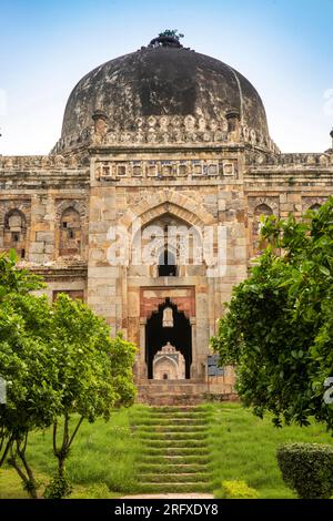 Indien, Delhi, Lodi Gardens, Sheesh Gumbad Grab, Stufen Stockfoto