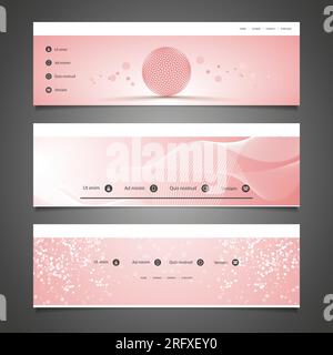 Web Design Elements – Headerdesigns mit abstraktem Muster Stock Vektor