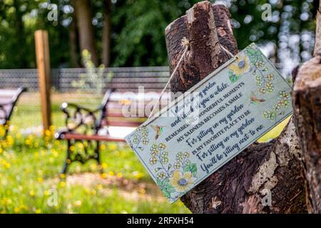 Barshaw RHS BEAN TRIALS Flowers & Pet Memoreial Garden 2023 Stockfoto