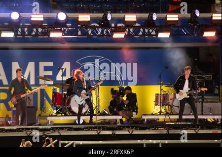 London, Vereinigtes Königreich, 5. August 2023. Die Pretender bei Charity Event Game4Ukraine auf der Stamford Bridge. Cristina Massei/Alamy Live News Stockfoto