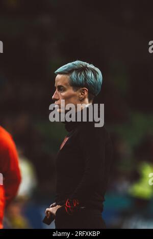 Melbourne, Australien. 06. Aug. 2023. Megan Rapinoe (15) aus den USA porträtiert während der FIFA Womens World Cup-Runde 2023 des Fußballspiels 16 zwischen Schweden und den USA im Melbourne Rectangular Stadium (AAMI Park) in Melbourne, Australien. (Pauline FIGUET - SPP) Kredit: SPP Sport Press Photo. Alamy Live News Stockfoto