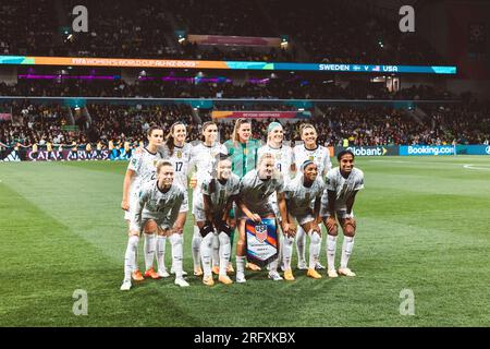 Melbourne, Australien. 06. Aug. 2023. Team USA während der 2023 FIFA Womens World Cup-Runde 16 zwischen Schweden und den USA im Melbourne Rectangular Stadium (AAMI Park) in Melbourne, Australien. (Pauline FIGUET - SPP) Kredit: SPP Sport Press Photo. Alamy Live News Stockfoto