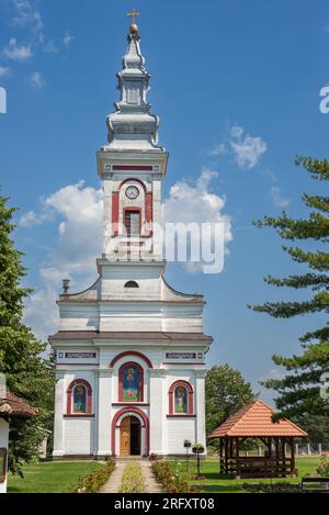 10. Juli 2023, Mionica, Serbien, wunderschöne Kirche des Aufstiegs Christi in Mionica, wurde 1856 erbaut Stockfoto