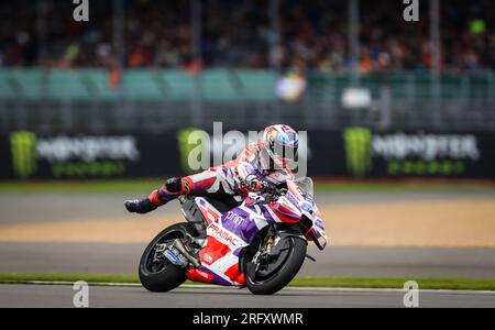 Jorge Martin von Prima Pramac Racing während des Monster Energy British Grand Prix 2023 in Silverstone, Towcester. Foto: Sonntag, 6. August 2023. Stockfoto