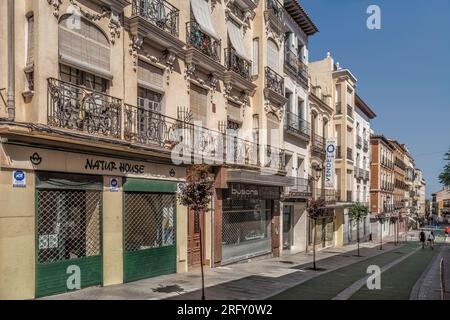 New Miguel Fluiters Straße in der Altstadt, Downtown Guadalajara, Castilla la Mancha, Spanien, Europa Stockfoto