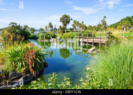 Torbay Torquay Englische Riviera Zierteich in Abbey Meadows and Gardens am Meer in Torquay Torre Abbey Sands Torquay Devon England UK GB Stockfoto