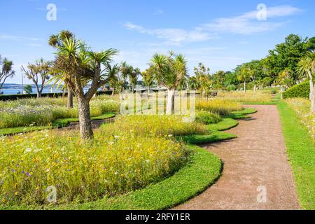 Torquay Devon Torbay English Riviera Abbey Meadows and Gardens an der Küste von Torquay Torre Abbey Sands Torquay Devon England Großbritannien GB Europa Stockfoto