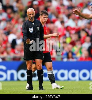 6. August 2023; Aviva Stadium, Dublin, Irland: Pre Season Football Friendly, Manchester United gegen Athletic Bilbao; Reefee Neil Doyle Stockfoto