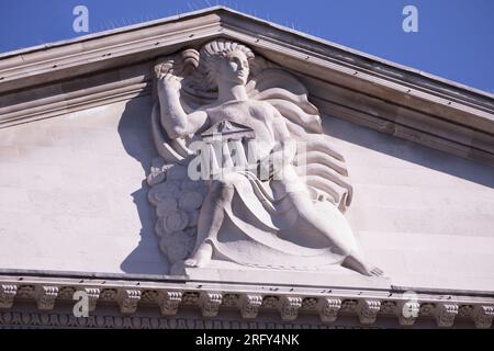 Lady Sculpture Bank of England, Threadneedle Street, London Stockfoto