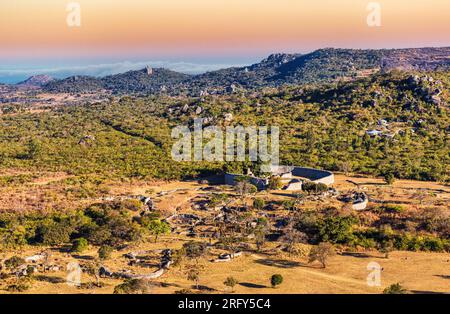 Die Ruinen des Großen Simbabwe in der Nähe von Masvingo in Simbabwe Stockfoto