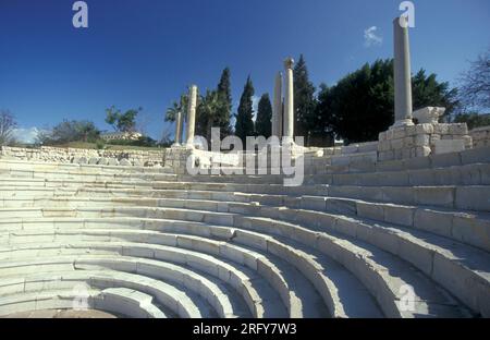 Die archäologische Stätte am römischen Amphitheater Kom El Bekka im Zentrum von Alexandria am Mittelmeer in Ägypten in Nordafrika. E Stockfoto