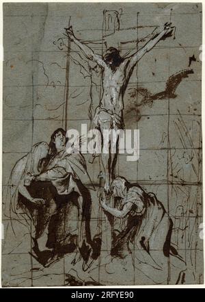 Christus am Kreuz, mit der Jungfrau, St. John und Magdalena unten, studieren für ein Gemälde zwischen 1627 und 1632 von Anthony van Dyck Stockfoto