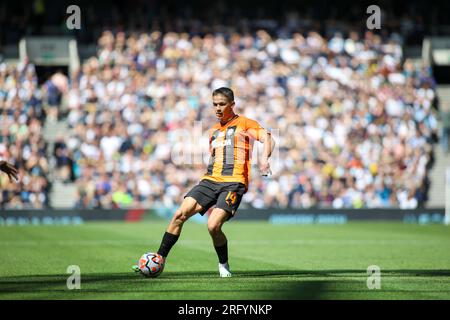 London, Großbritannien. 6. Aug. 2023. Danylo Sikan (14 Shakhtar Donetsk) in Aktion während des Freundschaftsspiels zwischen Tottenham Hotspur und Shakhtar Donetsk im Tottenham Hotspur Stadium in London, England (Alexander Canillas/SPP) Kredit: SPP Sport Press Photo. Alamy Live News Stockfoto