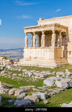 Erechtheion oder Tempel der Athena Polias der Akropolis, Athen Stockfoto