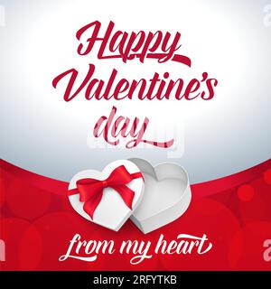 Inschrift und Geschenk zum Valentinstag Stock Vektor