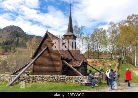 14. Century Rødven Stave Church, Stavkyrkjevegen, Rødven, Åndalsnes, Møre Og Romsdal County, Norwegen Stockfoto