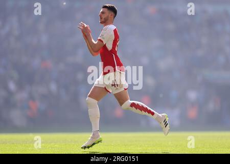 Wembley Stadium, London, Großbritannien. 6. Aug. 2023. Community Shield Football, Arsenal gegen Manchester City; Declan Rice of Arsenal Credit: Action Plus Sports/Alamy Live News Stockfoto