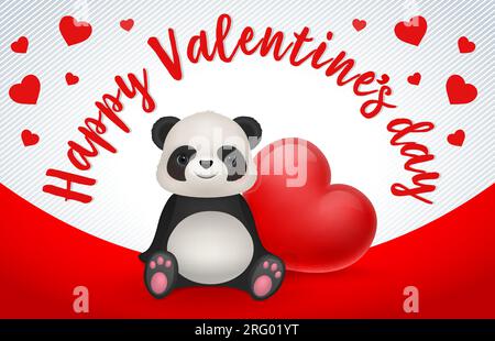 Happy Valentines Day Schriftzug und Herzen Stock Vektor