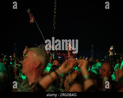 Wilderness Festival, Charlbury, Großbritannien. 6. Aug. 2023. Fatboy Slim ist die Schlagzeile der Sonntagnacht des viertägigen Festivals, das Kunst, Kultur und Musik feiert. Kredit: Andrew Walmsley/Alamy Live News Stockfoto