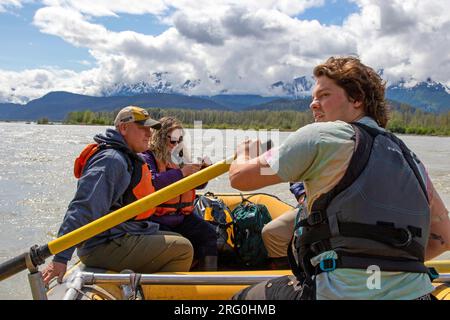 Rafting auf dem Chilkat River, Chilkat bald Eagle Preserve Stockfoto