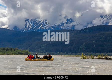 Rafting auf dem Chilkat River, Chilkat bald Eagle Preserve Stockfoto