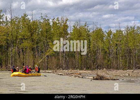 Rafting auf dem Chilkat River, Chilkat bald Eagle Preserve Stockfoto