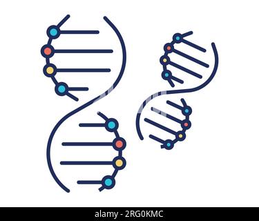 dna-Molekül-Symbol auf weißem Hintergrund, flache Form, Vektordarstellung Stock Vektor