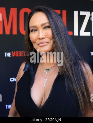 Los Angeles, Kalifornien, USA. 10. Juli 2023. TIA Carrere nimmt an der Weltpremiere von „The Modelizer“ im Landmark Westwood in Los Angeles, Kalifornien Teil. Kredit: Sheri Determan Stockfoto