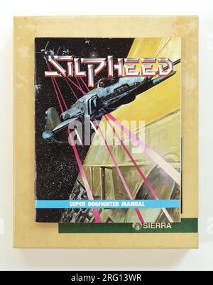 1980er MS-DOS Computerspiele Silpheed; Handbuch für Super-Dogfighter; 1988 Sierra Games Stockfoto