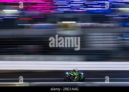 Suzuka, Japan, 6. August 2023. Haupttribüne bei Nacht während des 44. Coca-Cola Suzuka 8hr Endurance Race 2023, Suzuka, Japan. Kredit: Ivica Glavas/Speed Media/Alamy Live News Stockfoto