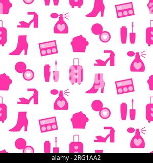 Beauty Girls Accessoires Rosa Nahtloses Muster Stock Vektor