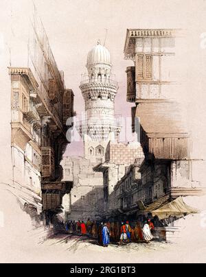 Straßenszene in Kairo Illustration von David Roberts. Original aus der New York Public Library. Stockfoto