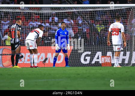 Sao Paulo, Brasilien. 07. Aug. 2023. SP - SAO PAULO - 08/06/2023 - BRASILEIRO A 2023, SAO PAULO X ATLETICO-MG - Rafael Torwart von Sao Paulo während eines Spiels gegen Atletico-MG im Morumbi Stadion für die brasilianische Meisterschaft A 2023. Foto: Marcello Zambrana/AGIF/Sipa USA Kredit: SIPA USA/Alamy Live News Stockfoto