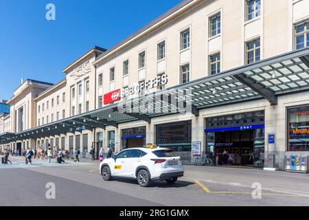 Eintritt zum Bahnhof Genf, (Gare de Genève), Place de Cornavin, Genf Kanton Genf, Schweiz Stockfoto