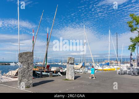 Skulptur Les Pierres du Vent, Place de Navigation, Ouchy, Lausanne, Kanton Vaud, Die Schweiz Stockfoto