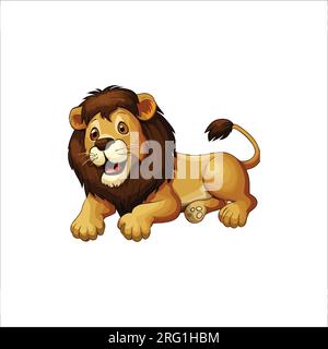 Die Darstellung des Clipart-Vektors des sitzenden Löwen Stock Vektor