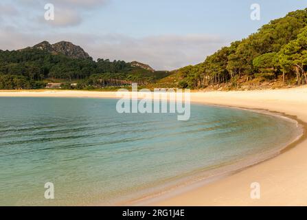 Playa de Rodas Sandstrand, Cies Inseln, Atlantik Inseln Galicien Maritime Terrestrial National Park, Spanien Stockfoto