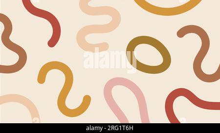 Lustiger abstrakter Konfettihintergrund im Doodle-Stil. Einfache kindliche Kritzelkulisse. Kreatives, minimalistisches, handgezeichnetes Muster in Pastellfarben Stock Vektor