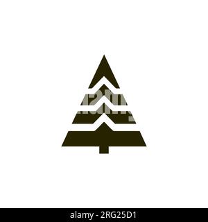 Weihnachtsbaum flache schwarze Ikone. Vektordarstellung Stock Vektor
