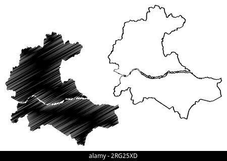 Colatina municipality (Espírito Santo State, Municipalities of Brazil, Federative Republic of Brazil) Kartenvektordarstellung, Scribble Sketch Colatin Stock Vektor