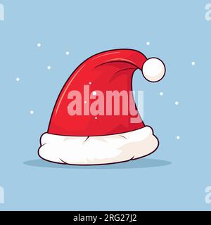 weihnachtsmannmütze im flachen Stil. Vektordarstellung Stock Vektor