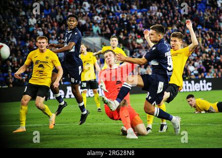 Cardiff City Stadium, Großbritannien. 2023. August 3. 2023/2024 Europa Conference League. Qualifizierung zweite Runde 2. Haverfordwest County V B36 Tórshavn. Stockfoto