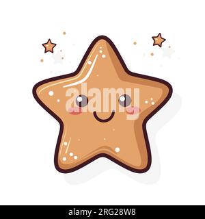 Süßer Stern im Cartoon-Stil, isoliert auf weißem Hintergrund. Vektordarstellung . Vektordarstellung Stock Vektor