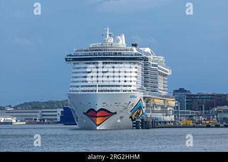 Kreuzfahrtschiff AIDAnova, Hafen, Kiel, Schleswig-Holstein, Deutschland Stockfoto