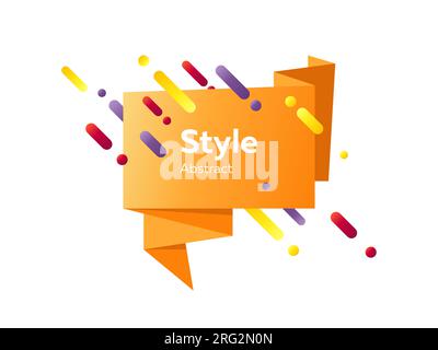 Orangefarbenes abstraktes geometrisches Element mit Beispieltext Stock Vektor