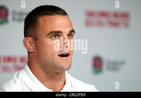 Ben Earl von England während einer Squad-Ankündigung für die Rugby-Weltmeisterschaft 2023 im Twickenham Stadium, London. Foto: Montag, 7. August 2023. Stockfoto