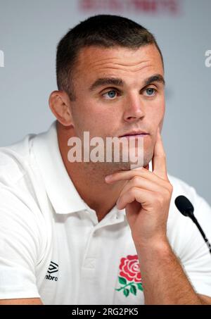 Ben Earl von England während einer Squad-Ankündigung für die Rugby-Weltmeisterschaft 2023 im Twickenham Stadium, London. Foto: Montag, 7. August 2023. Stockfoto