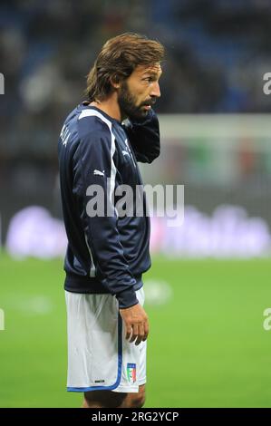 Modena Italien 2012-10-15 : Andrea Pirlo Spieler der italienischen Fußballnationalmannschaft während des Spiels der WM-Qualifikatoren 2014, Italien - Dänemark 3-1 Stockfoto