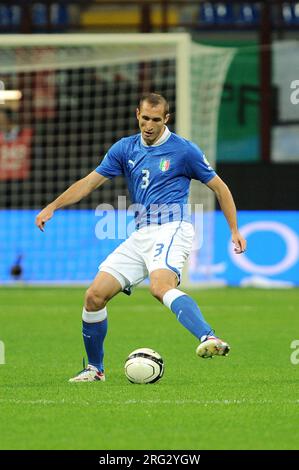 Modena Italien 2012-10-15 : Giorgio Chiellini Spieler der italienischen Fußballnationalmannschaft während des Spiels der WM-Qualifikatoren 2014, Italien - Dänemark 3-1 Stockfoto